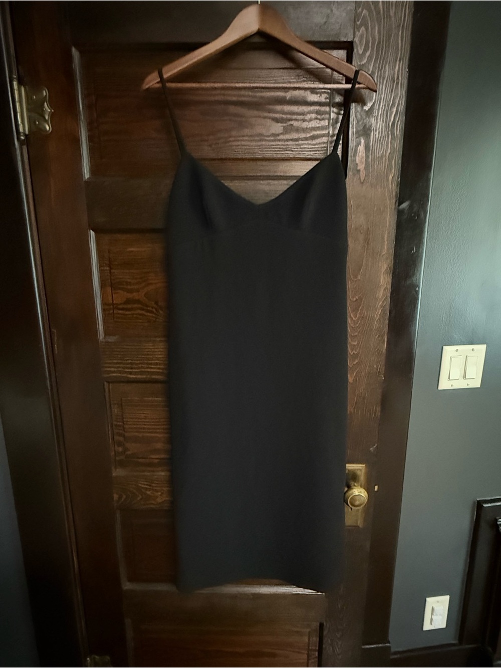 NWTs Emilia Wickstead Black Midi Slip Dress with Spaghetti Straps